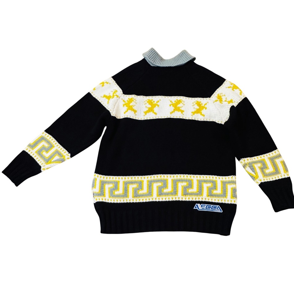 Mecca‎ vintage Mens XL Greek Key Aztec Print Knit Sweater - Picture 7 of 11